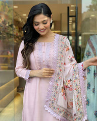 SalwarLove Women Embroidered Chanderi  SILK  kurta set.