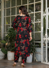 SalwarLove Graceful Floral Black Suit Set with Soft Dupatta – Must-Have Style.