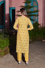 SalwarLove Printed Radiance: Mustard Magic Ethnic Set.