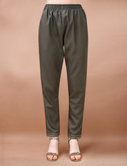 SalwarLove Fully Stitched Embroidered Kurta, Pant & Olive Green Chanderi Dupatta-Mint Green