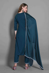 SalwarLove Indigo Muse – Embroidered Kurta Set for Festive Wear Sophisticated | Traditional Touch | Party Ready-Indigo