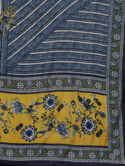 SalwarLove Fully Stitched Cotton Blend Kurta, Pant & Dupatta Set | Embroidered & Printed | Ready to Wear-Yellow/Blue