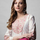 SalwarLove White Cotton Blend Suit Set with Silk Dupatta 👗.