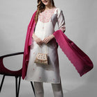 SalwarLove White Cotton Blend Suit Set with Silk Dupatta 👗.