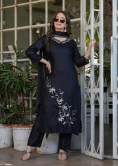 SalwarLove Classic Embroidered Black Salwar Suit with Dyable Bottom & Dupatta.