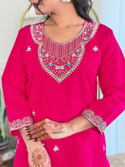 SalwarLove Vibrant Pink Indian Ethnic Set with Dupatta – Perfect for Wedding & Functions.