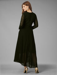 SalwarLove Elegant Flow | Fully Stitched Gown | Embroidered Yoke | Party-Perfect-Mehendi