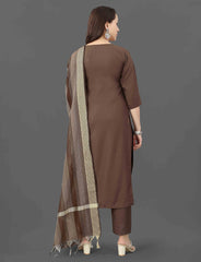 SalwarLove Effortless Chic – Daily Wear Mirror Kurta Set-Brown