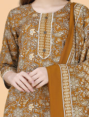 SalwarLove Fully Stitched Cotton Blend Kurta, Pant & Dupatta Set | Ethnic Everyday Elegance-Yellow