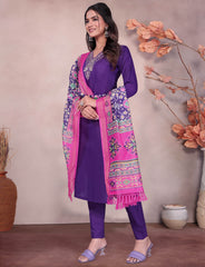 SalwarLove Magenta Magic – Designer Kurta Set with with Vibrant Dupatta for Women-Purple